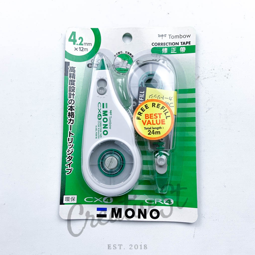 

TOMBOW Mono Correction Tape Cx4Cr4 + Refill Tip Ex Tip-Ex Kertas