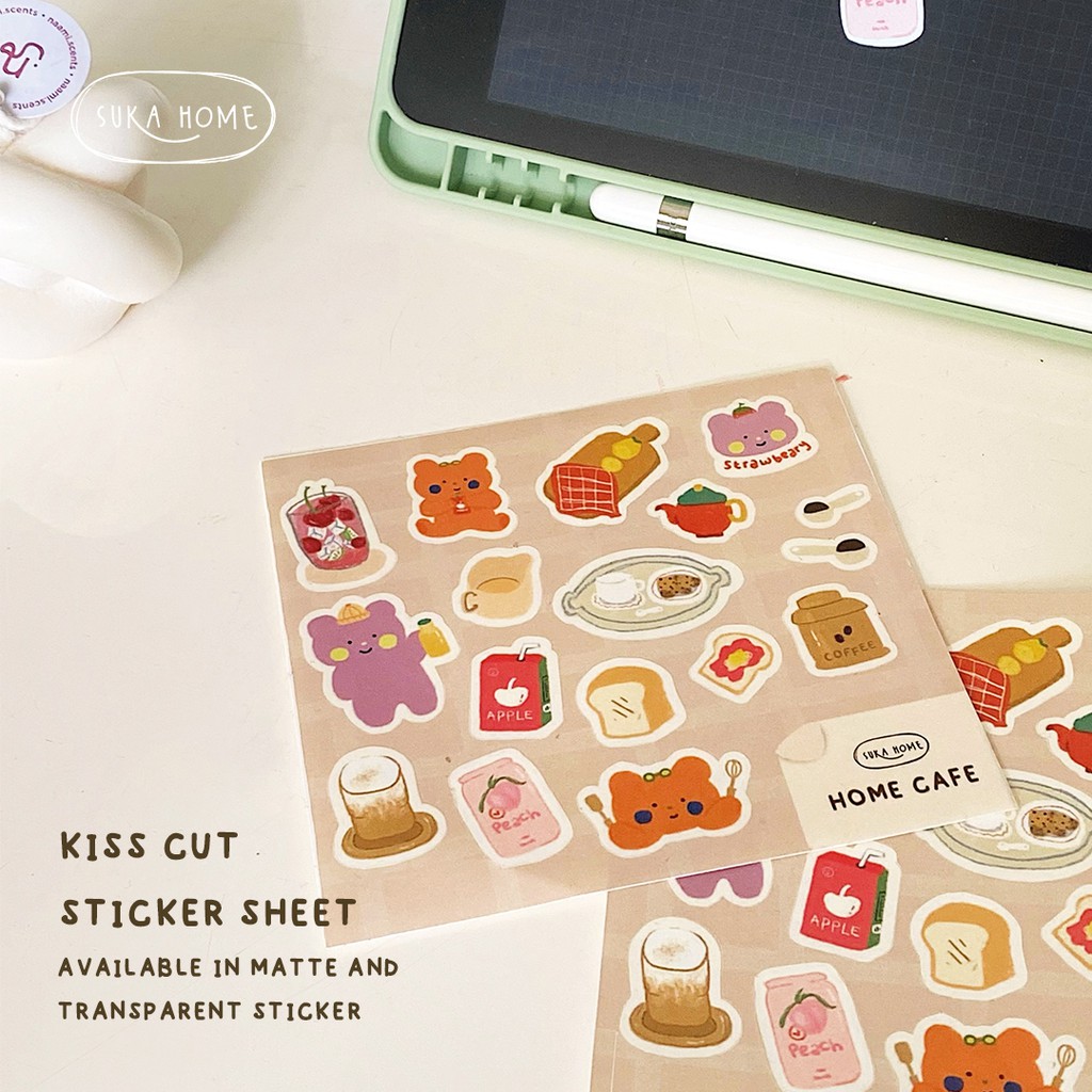 Cute Korean Aesthetic Sticker Sheets Matte dan Transparent Laminating Kisscut