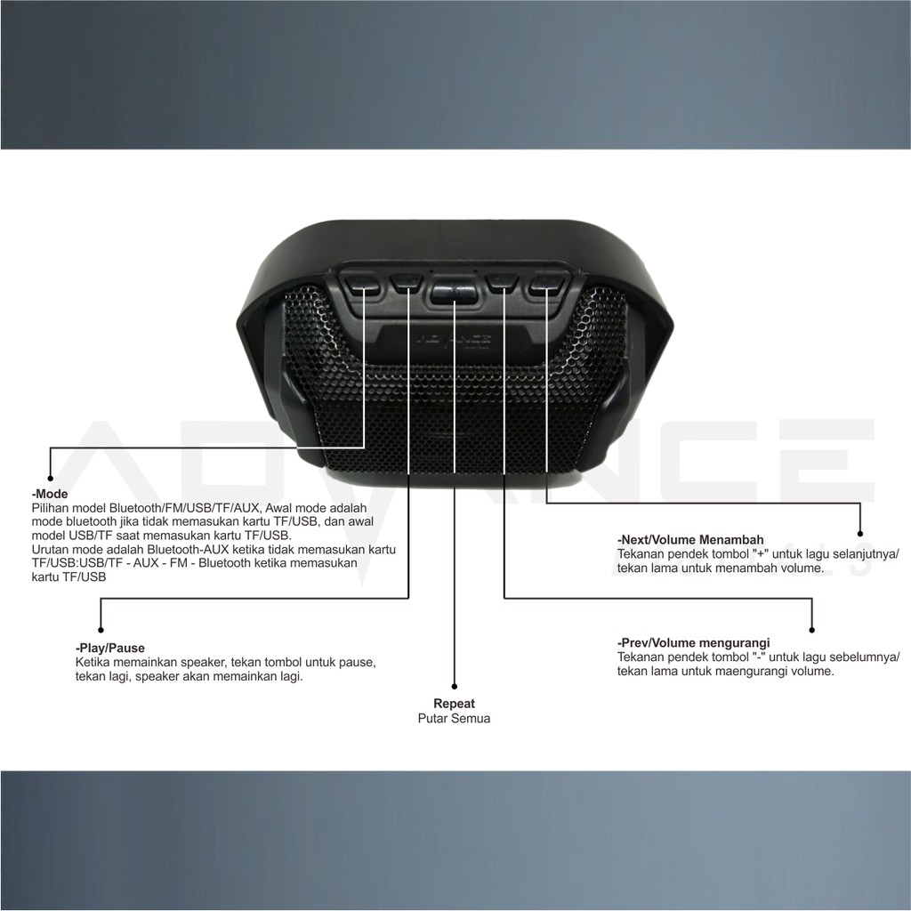 SPEAKER BLUETOOTH ADVANCE ES-030G MINI