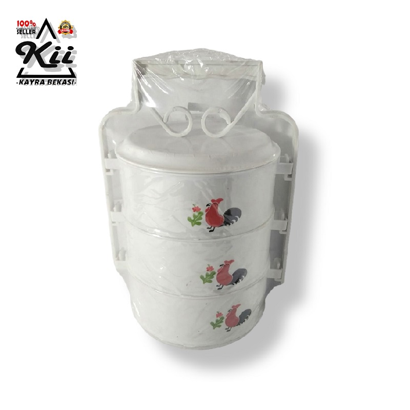 Rantang Plastik Ayam Jago 3 Susun - Rantang 3 Susun - Rantang Plastik