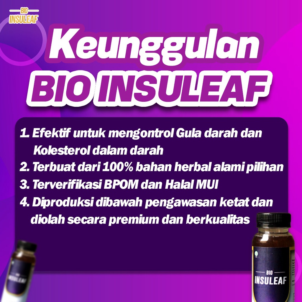 Bio Insuleaf - Herbal Alami Turunkan Gula Darah Kolesterol Atasi Kencing Manis Cegah Gagal Ginjal Bio Insulif &amp; Perbaikan Sel Yang Rusak