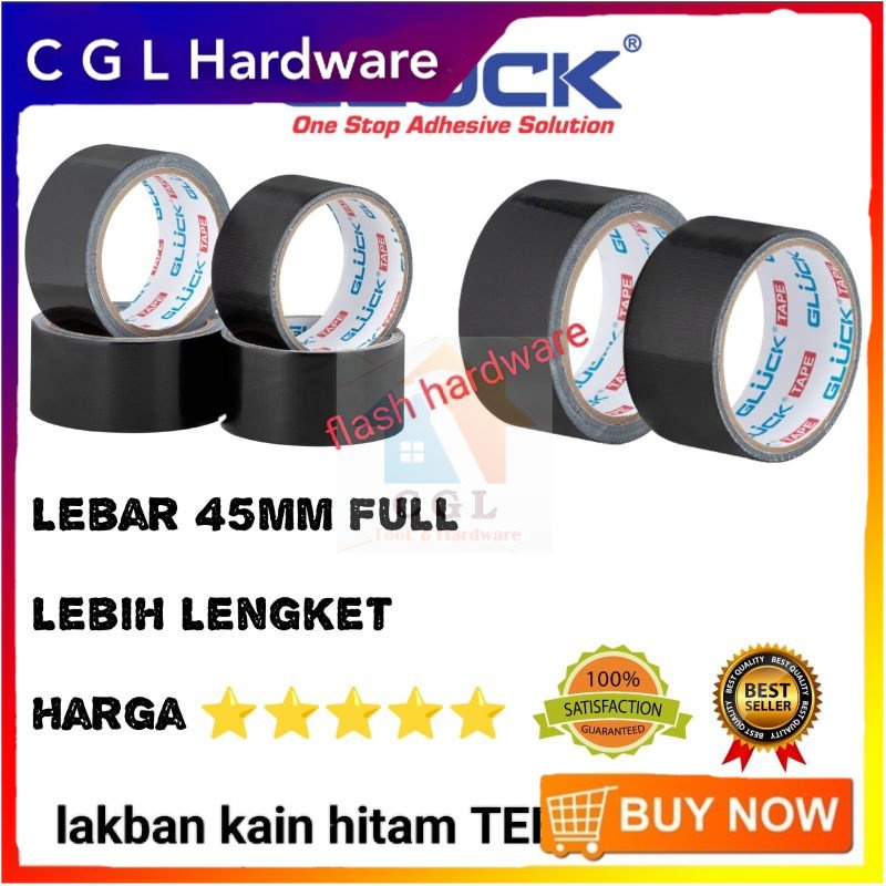 

Lakban kain hitam Cloth tape 4,5cm tebal dan tipis