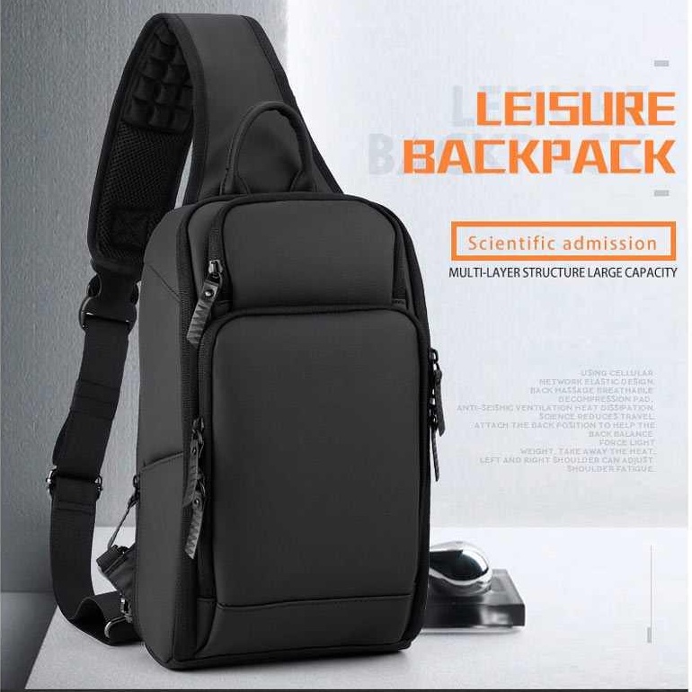 Tas Selempang Pria Tas Kerja Tas Travel Tas Pasport Anti Copet Tas Sling Bag Pria Tas Import dengan USB Charger Slot kerja kantor  Fashion Men Crossbody Bag Anti-theft USB Charging Waterproof Shoulder Bags Fit For 9.7 Inch iPad Business Chest Bag For Men