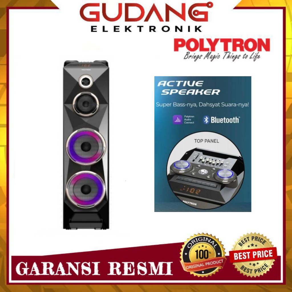 SPEAKER AKTIF POLYTRON PAS 8SCA22 SINGLE BOX BLUETOOTH FM PAS-8SCA22