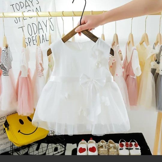 Baju MUslim anak  Baju babtis . dress anak bayi putih . baju aqiqah   CECIL dress DRESS ANAK PUTIH-4