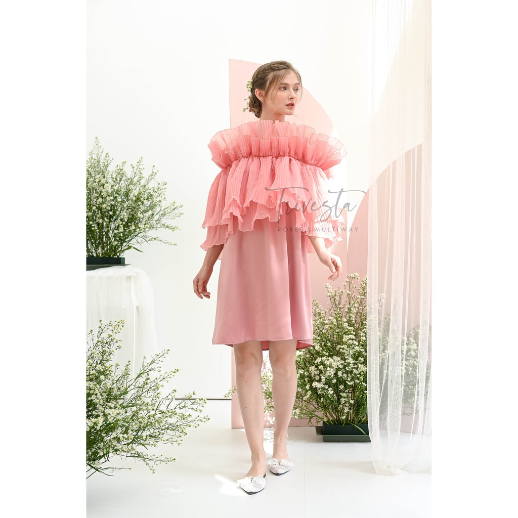 PLEATED RUFFLE ONLY / Penutup Dada / Kemben / Cape untuk Model MUA