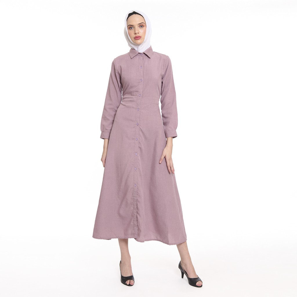 Tunik Panjang Lengan Panjang Wanita Muslimah Kancing Full - XSHOP Kara