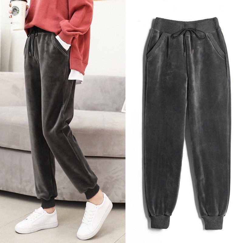 Korea Woman Super Soft Fleece Thick Winter Warm Pants Import Premium ( Celana Hangat Wanita Bulu Halus )