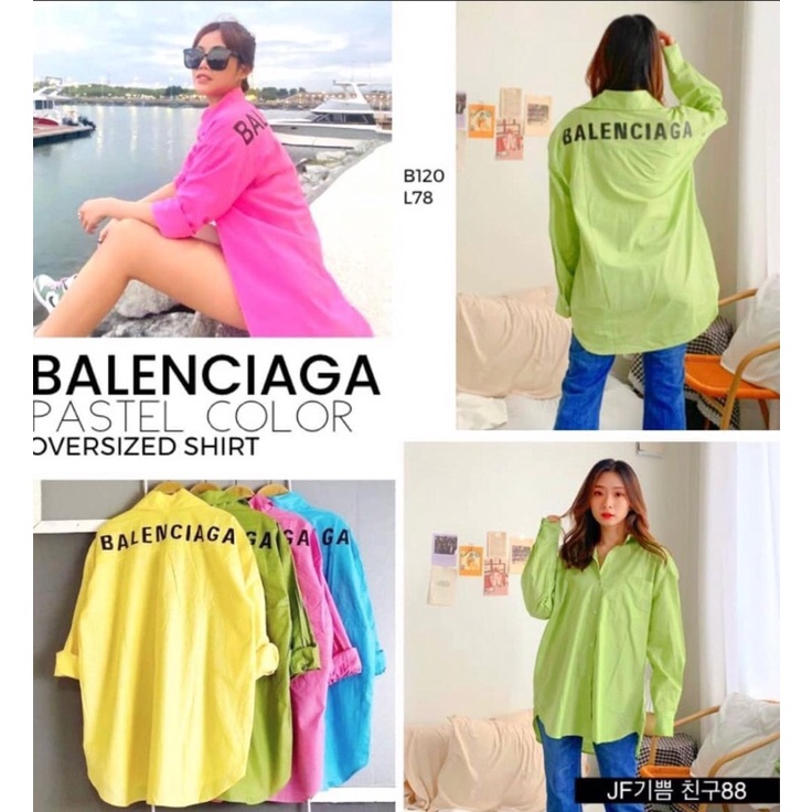 Kemeja Balenciiaga Premium - Oversized Shirt Special Magenta E5