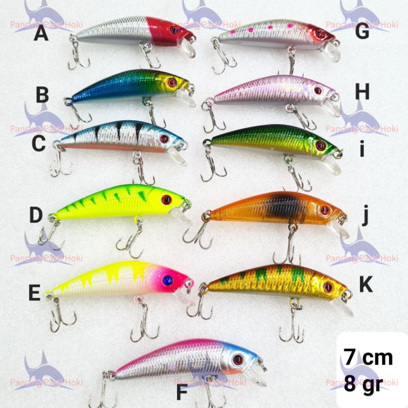 umpan minnow 7cm 8gr / umpan ikan / umpan mainan ikan minow minou