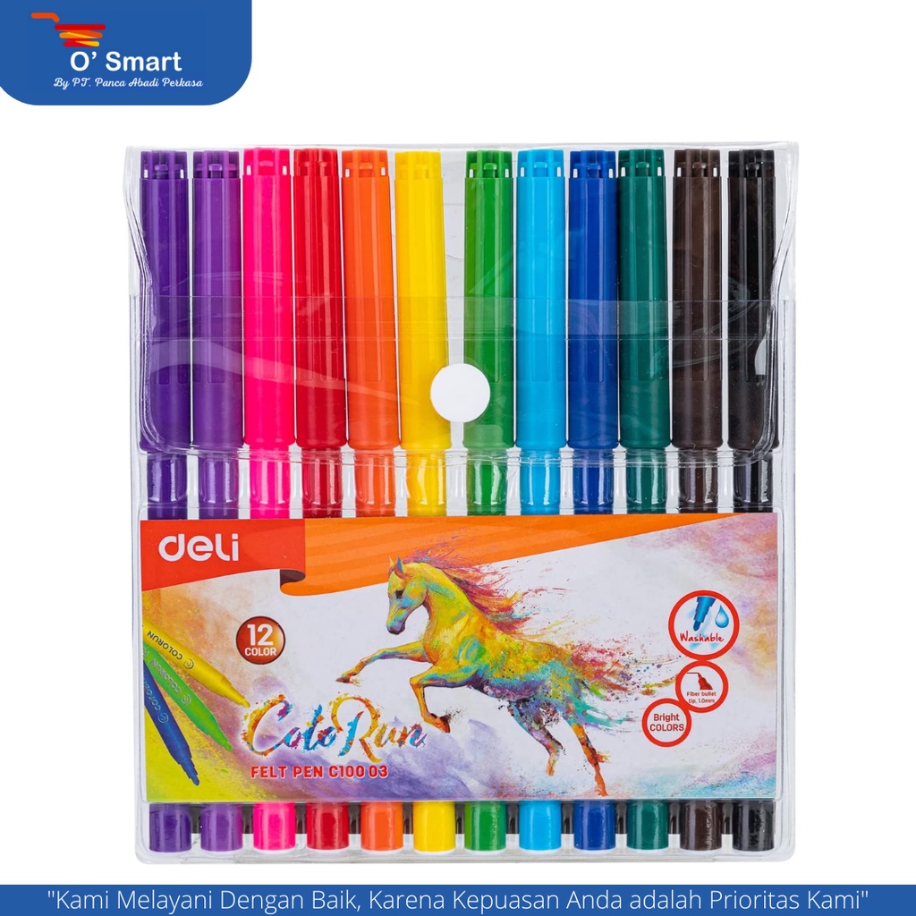 

DELI Spidol Warna Deli / Felt Pen C10003 12 Warna