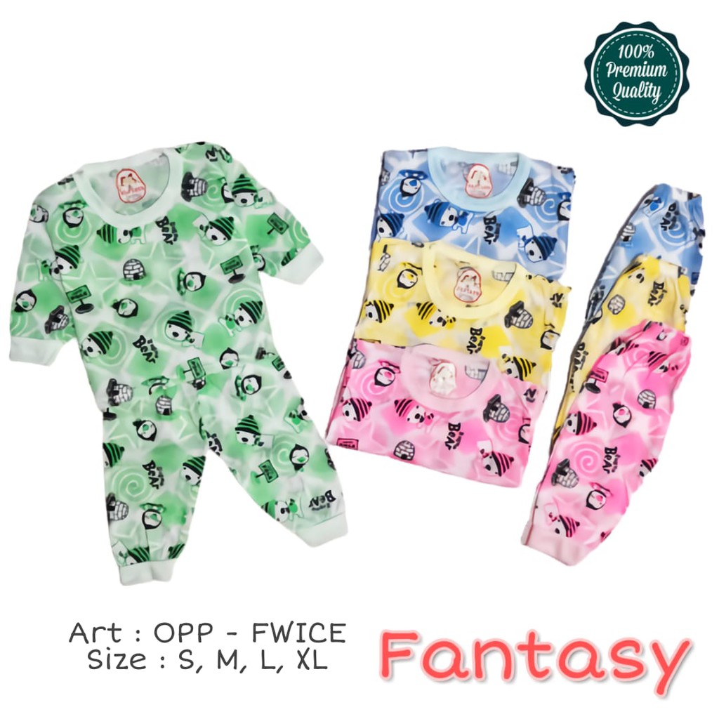 Stelan Baju Anak Panjang Oblong 0 - 3 Tahun / Baju Tidur Anak / Piyama Anak Katun