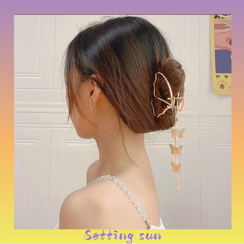 Butterfly Jepit Rambut Bentuk Kupu-Kupu Bahan Metal Ukuran Besar TN