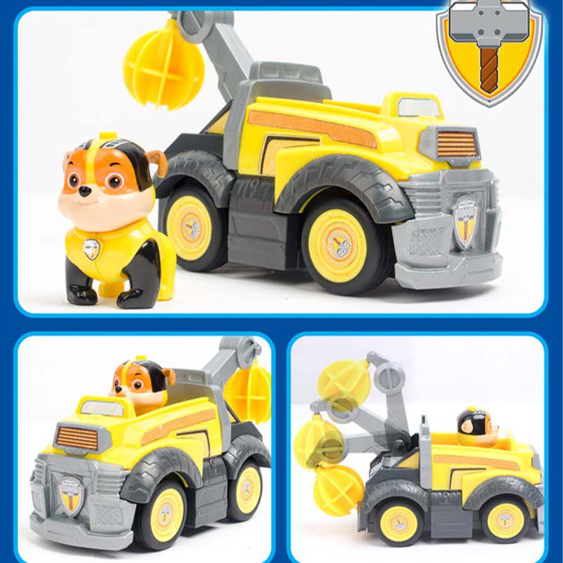 Paw Patrol Pullback Car Vehicle Building Blocks Chase Skye Rubble Figures Toys