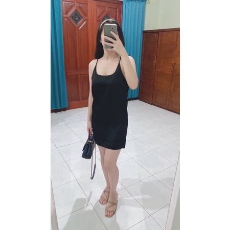 Mini Dress satin korea terusan wanita baju perempuan sexy party kondangan kekinian baju haram dinas 