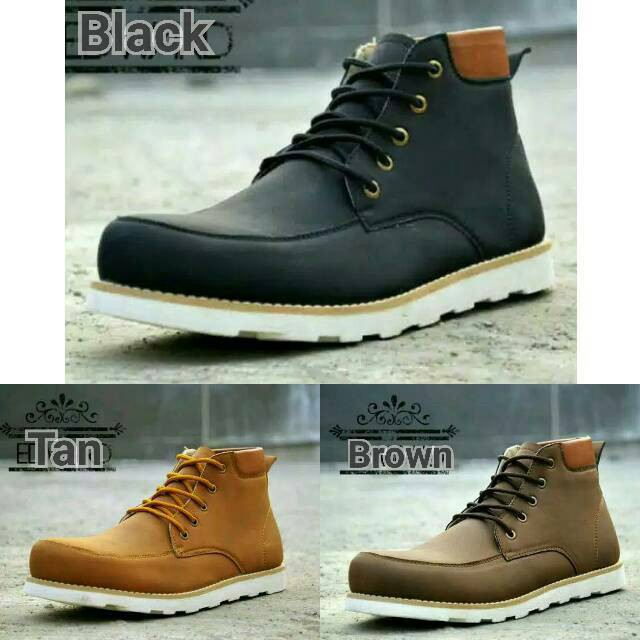 Sepatu boots pria kerja kuliah dinas casual lapangan pantofel boot brodo pdh pdl wakai kickers vans
