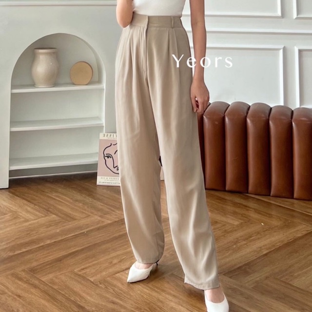 YEORS - Celana Kulot - Wide Leg Highwaist Cullote Kelly Pants - Office Work Pants - Celana Murah Basic Kantor Formal Kasual Wanita - Office Work Trouser - Loungewear Casual Pants - Petite Pants - Celana untuk Wanita Pendek