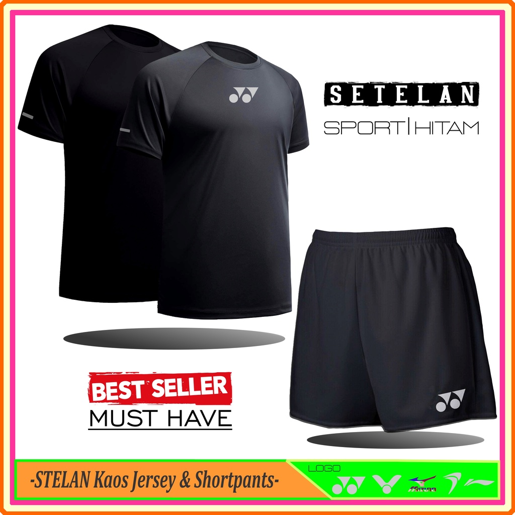 Baju Kaos Jersey Setelan Olahraga Lengan Pendek Celana Pendek Olahraga Pria Wanita SET