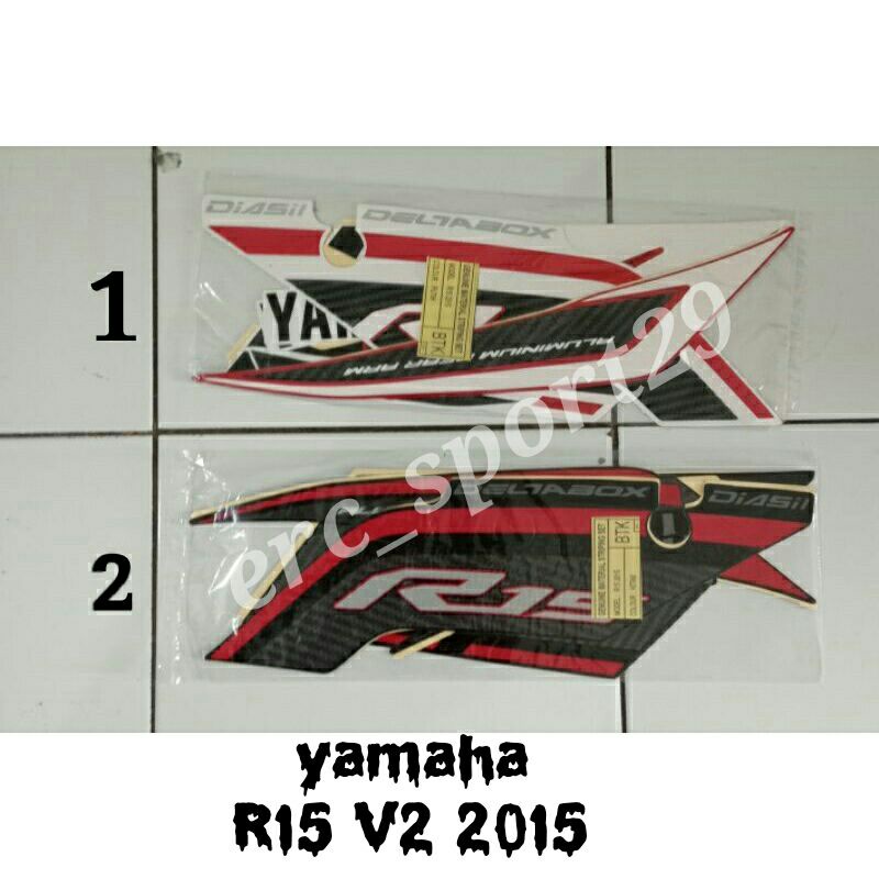 striping sticker R15 v2 2015 2016 list bodi yamaha r15 v2 2015 2016 putih hitam terlaris