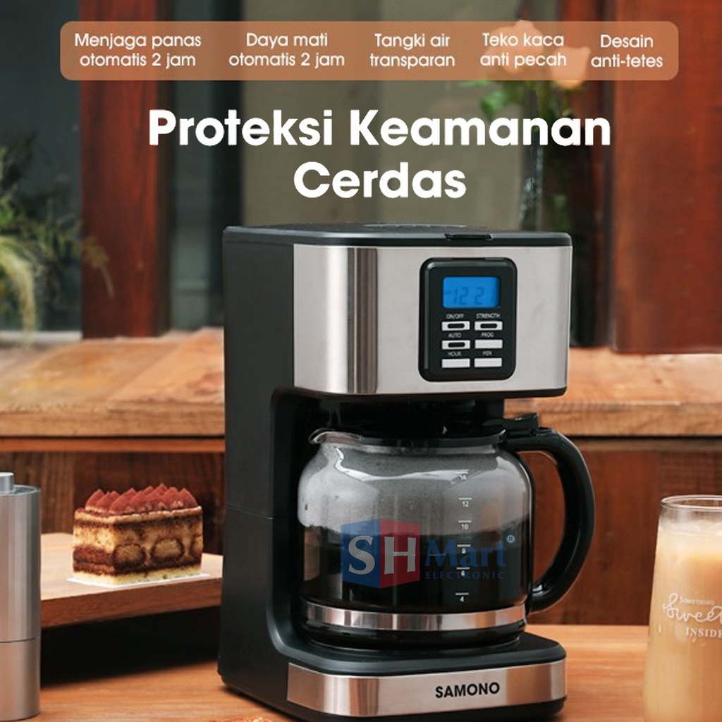 MESIN KOPI OTOMATIS SWCMEB18 / DIGITAL COFFEE MAKER KAPASITAS 1.8 LITER SW-CMEB18 SAMONO (MEDAN)