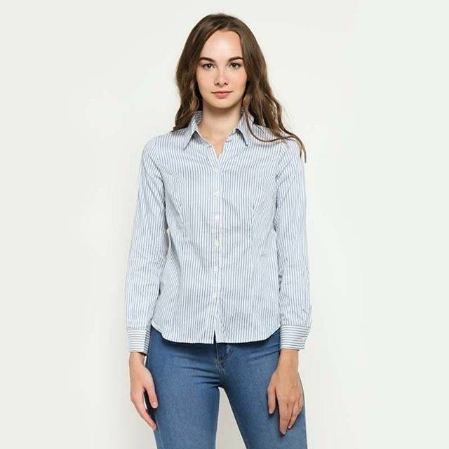 

mi loft striped long sleeve shirt brown sugat milk tea powder bumbu shihlin bubuk powder beanded tee