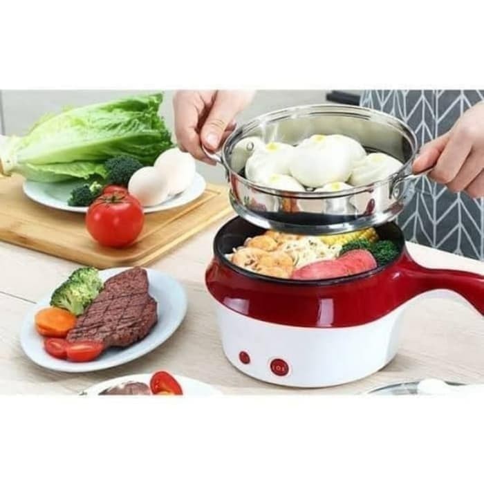 Panci Mini Elektrik Multifunctional Electric Fry Pan + Kukus WRN KREM