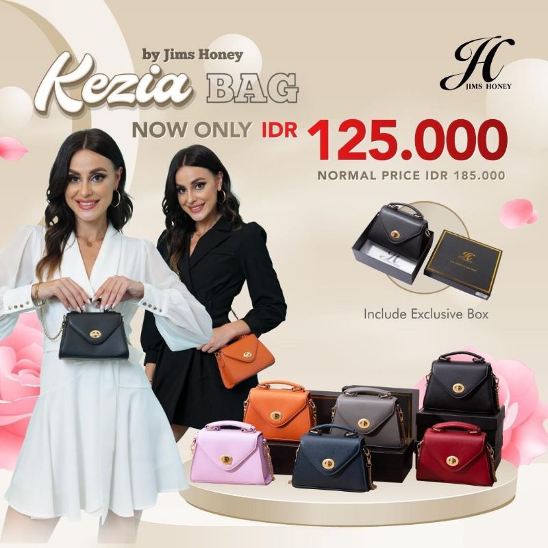 JIMS HONEY JH KEZIA BAG (FREE EXCLUSIVE BOX) Tas Slempang Wanita Promo 6.6 Hampers Souvenir Ready Am