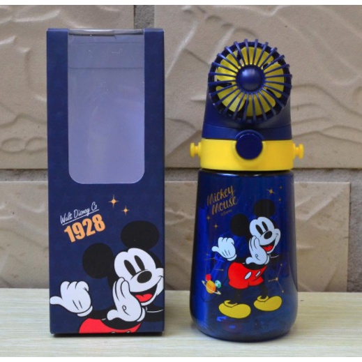 Disney origninal waterbottle straw with fan /botol sedotan dgn kipas WD4452