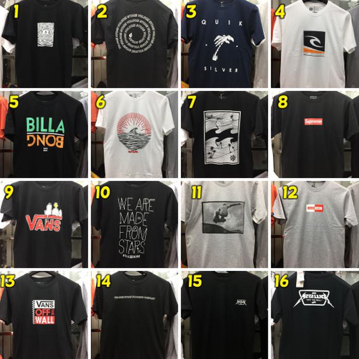 Promo Kaos Surfing Hologram Original Quiksilver Ripcurl Volcom Vans Emerica