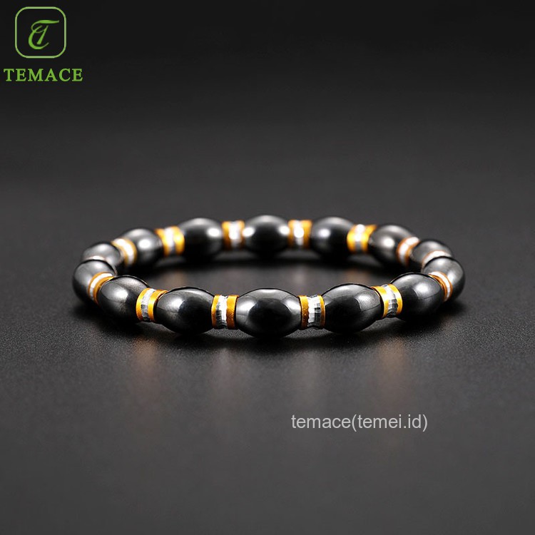 ✨TEMACE✨Gelang Magnet Magnetik Batu Empedu Hitam Emas Paduan Ikan Drummer Tangan Tali Merah Tali