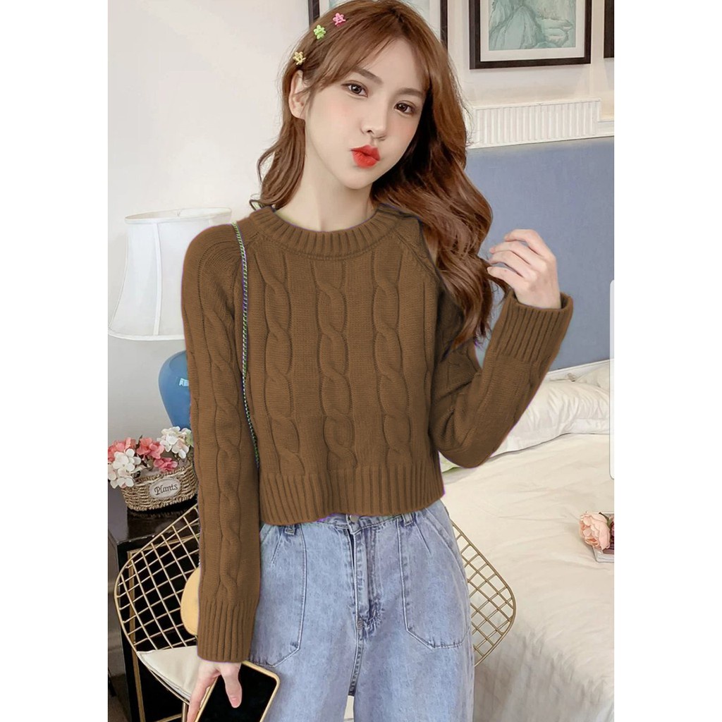 WSE390 - Sweater Rajut Emily / Sweater Wanita / Sweater Rajut Motif / Sweater Rajut Model Korean / PREMIUM QUALITY