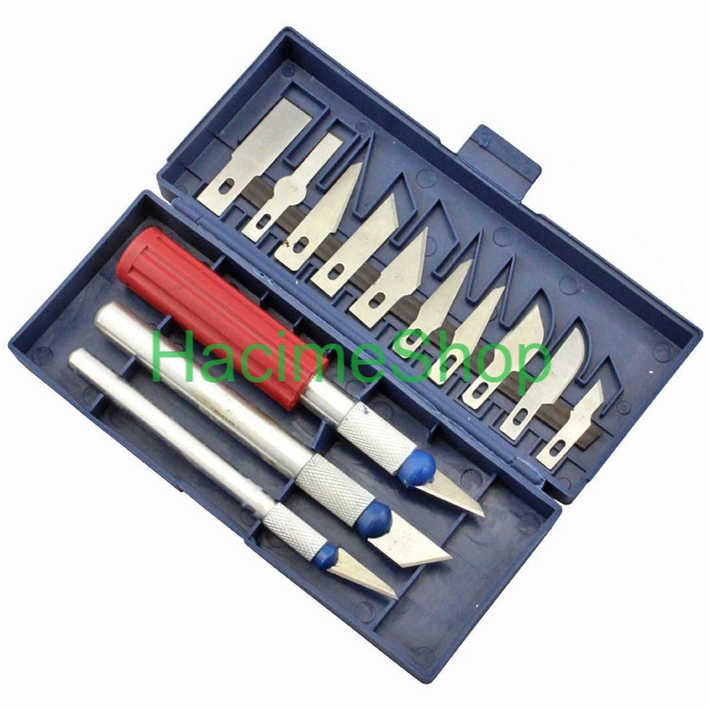 

Pisau Ukir Set Seni 13 in 1 Crafting Knife 3 Handle - A-003
