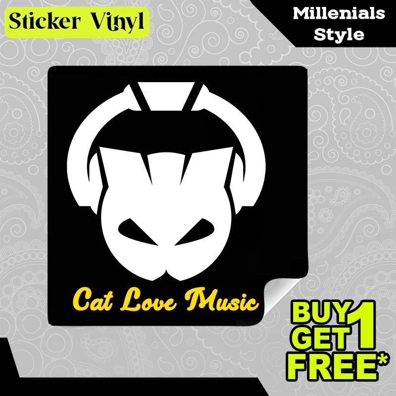 

Stiker Sticker Cat Love Music Gambar Unik Desain Keren dan Kekinian Aesthetic Bahan Vinyl Satuan Anti Air