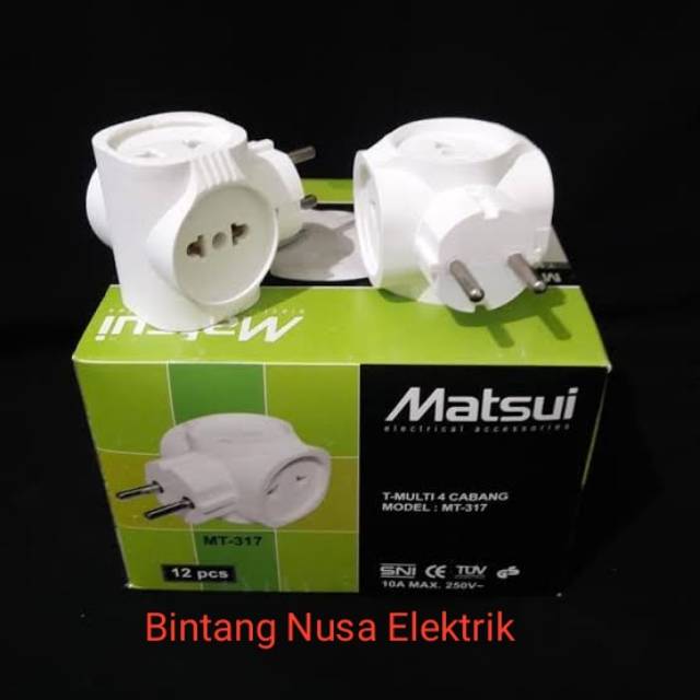 Matsui MT-317 Te Multi 4 Lubang/ Steker Te Multi 4 Lubang/ Stop Kontak Te Multi 4 Lubang/ Colokan Te Multi 4 Lubang/ Copcopan Te Multi 4 Lubang/ Steker T Multi 4 Lubang/ Stop Kontak T Multi 4 Lubang