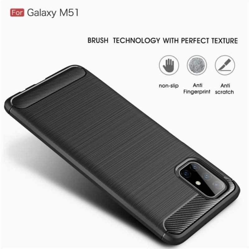 case samsung m51 Black cover Fiber-Carbon M51