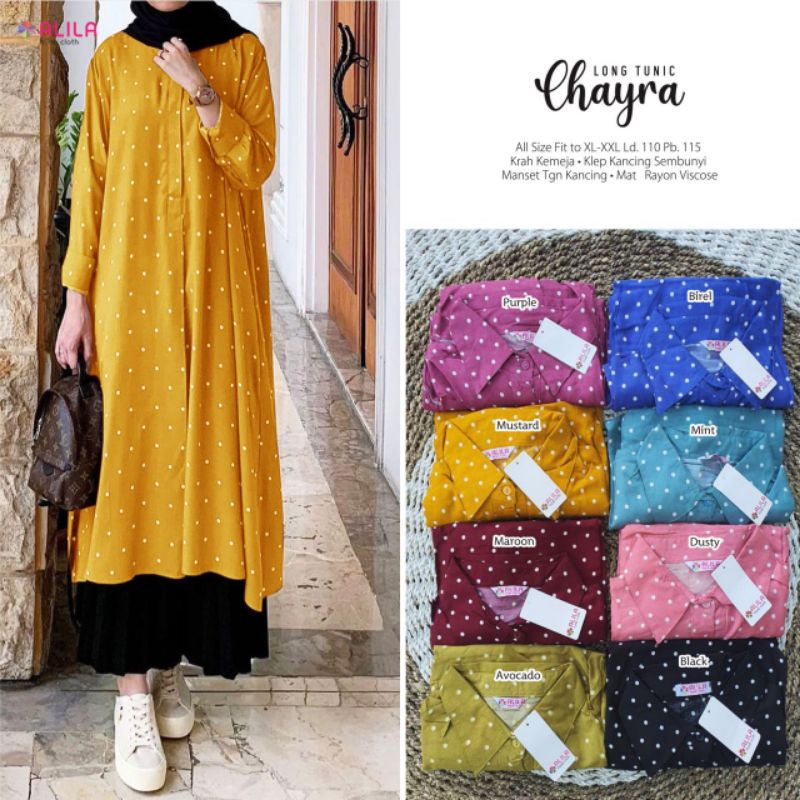 Chayra Long tunik by Alila - Tunik motif polkadot