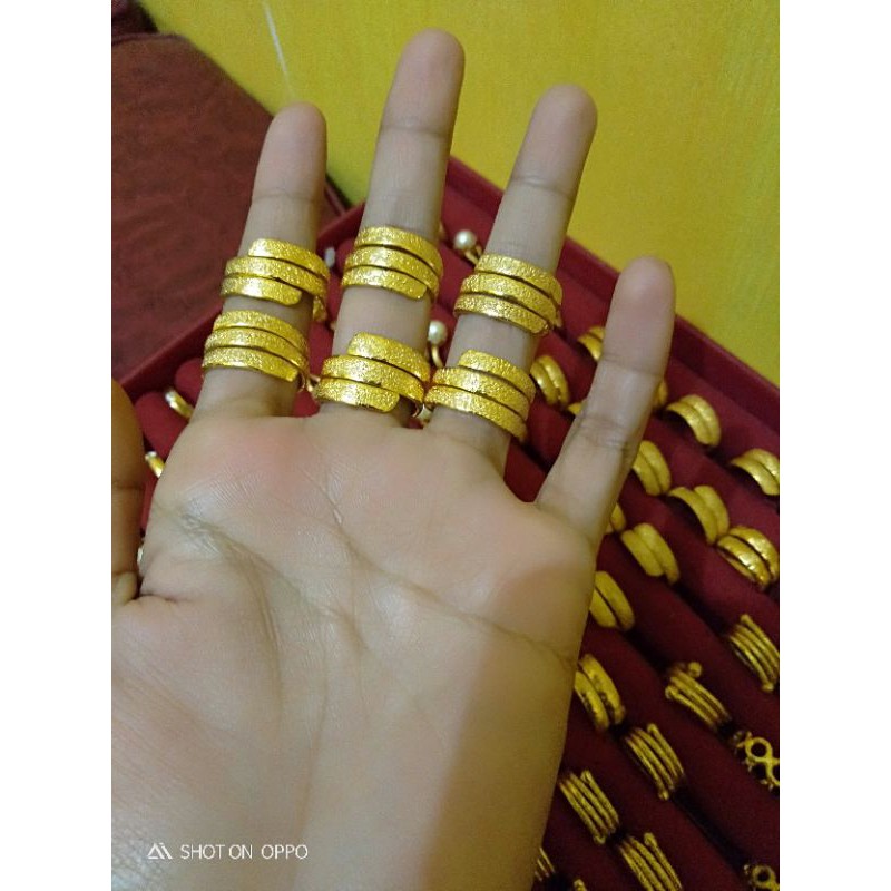 cincin lilit pasir bambu sepuhan ukuran all size