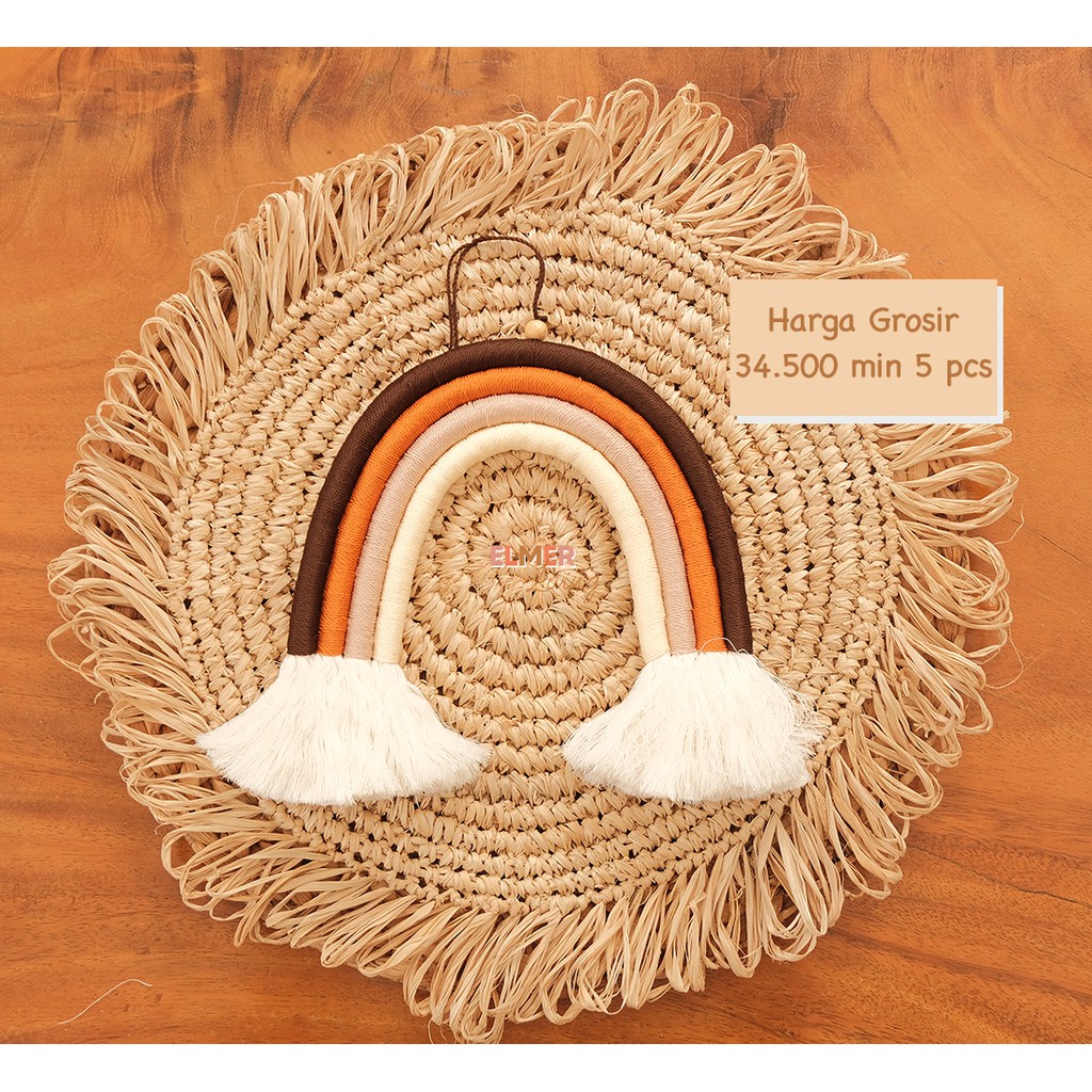 Elmer Living Earth Tone Rainbow Wall Hanging / Hiasan Dinding Macrame Pelangi / Rainbow Wall Decor