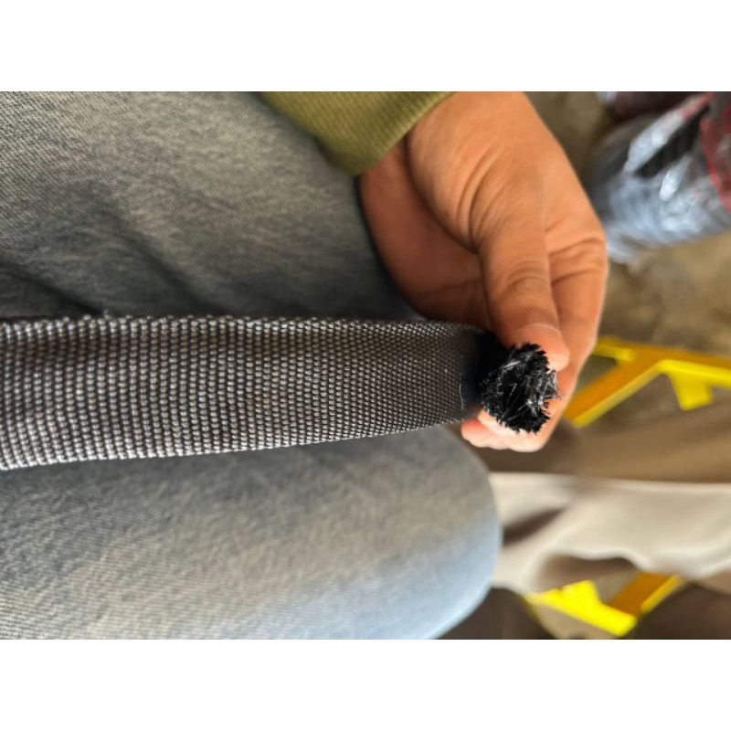 Tali Webbing Bisban Motif Bolong Hitam