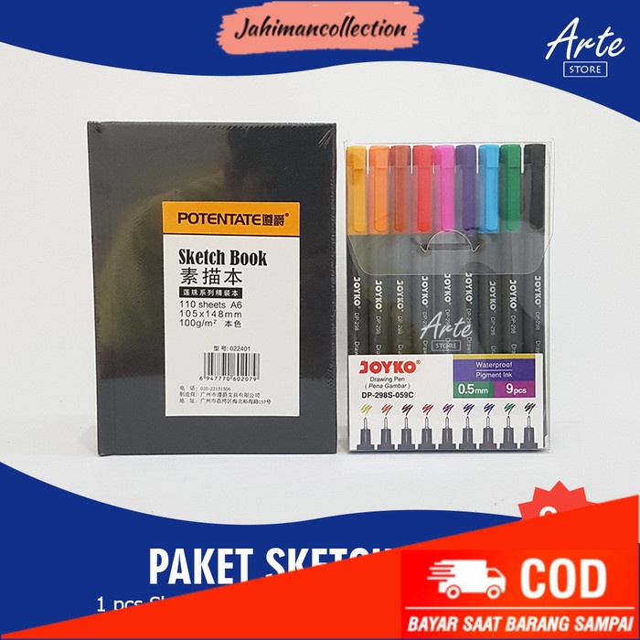 

✨ BISA COD ✨ PAKET SKETCH BOOK (Potentate A6 dan Drawing Pen Set)
