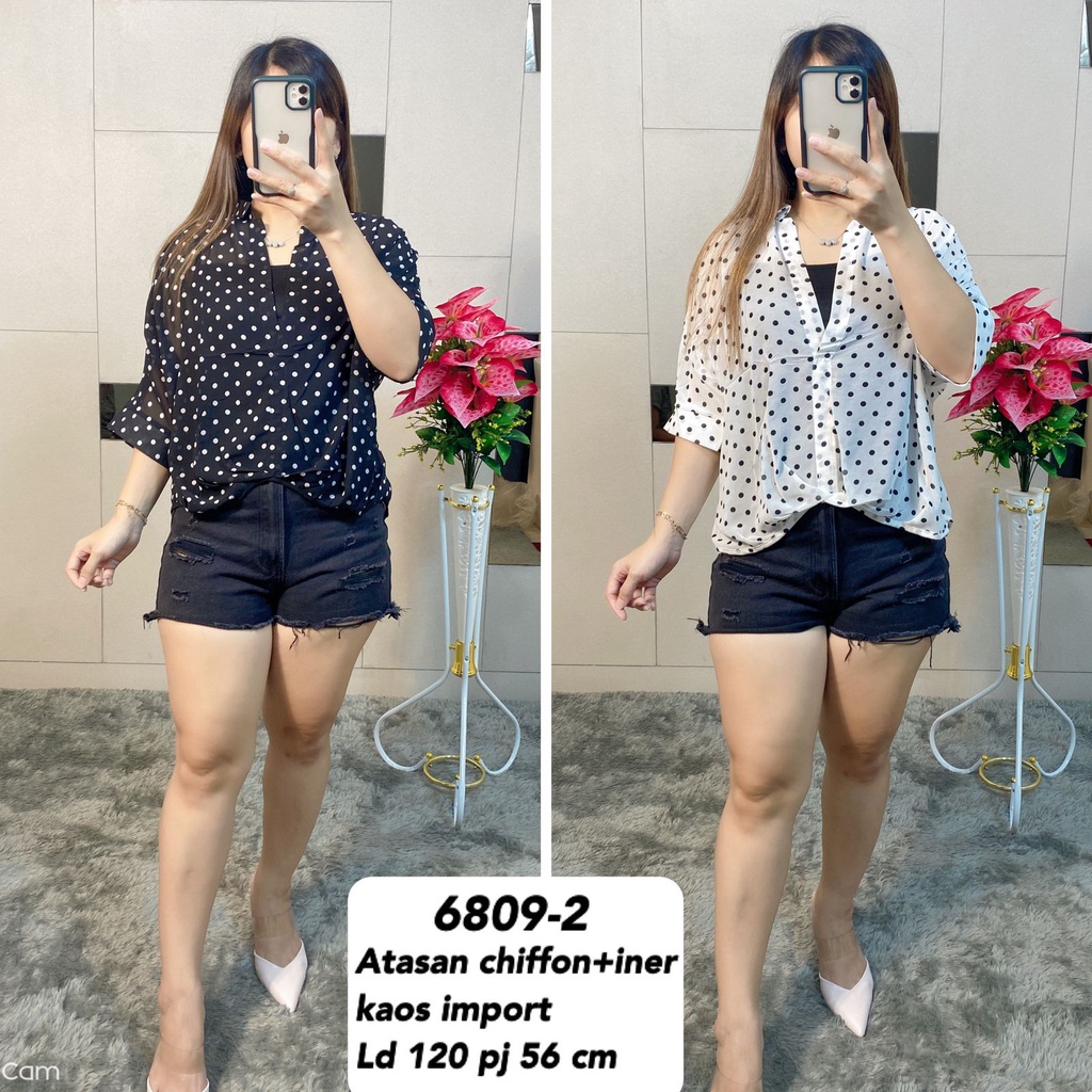 atasan chiffon import+iner MV-6809-2