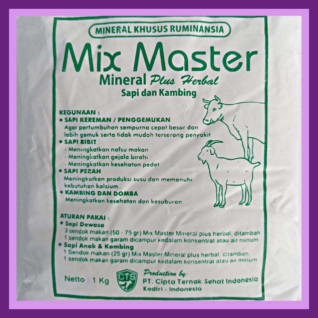 MIX MASTER PREMIX MINERAL PLUS HERBAL RUMINANSIA 1 Sak 30 Kg | Premix Mineral Herbal Untuk Sapi Kambing Domba