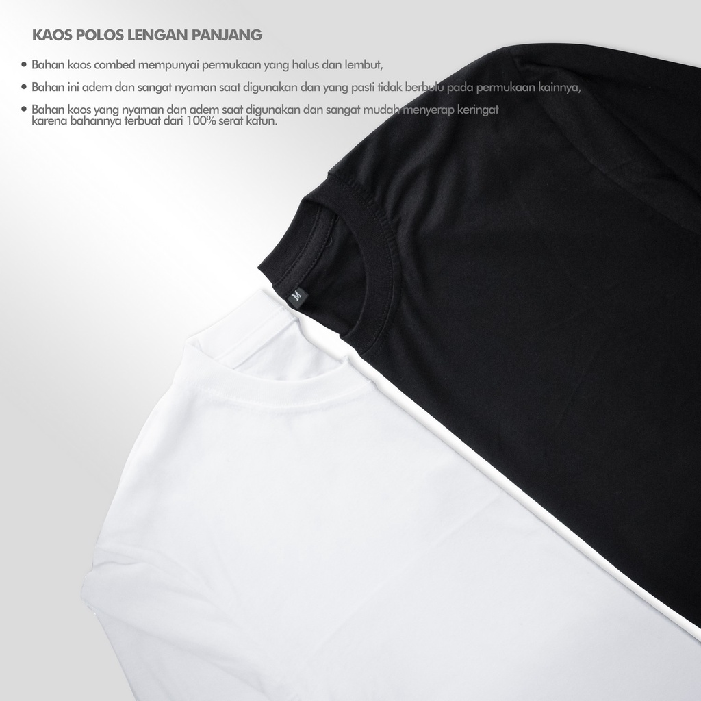 KAOS POLOS PANJANG COTTON COMBED 30S KAOS POLOS LENGAN PANJANG KAOS POLOS PRIA MURAH KAOS WANITA