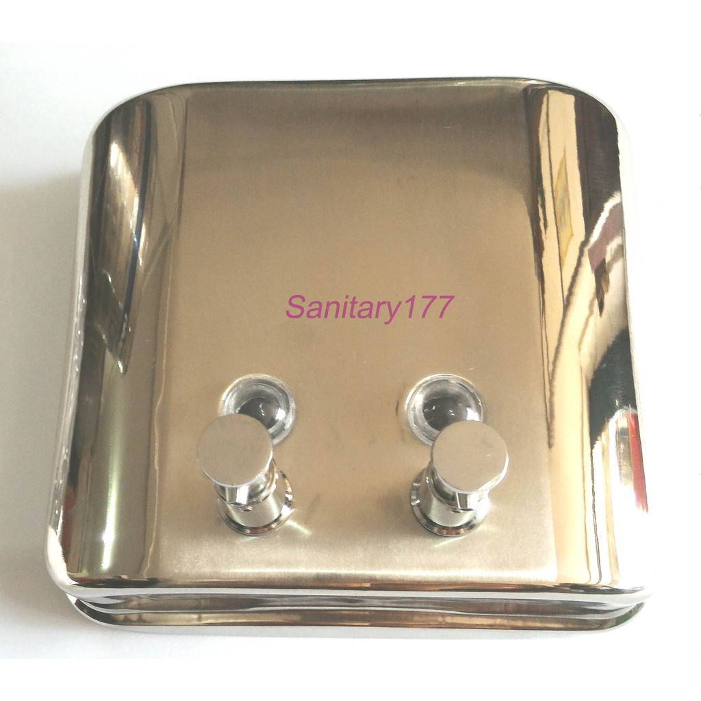 tempat sabun cair double stainless 601 / dispenser sabun soap shampoo sabun cuci tangan cuci piring dinding dua 2