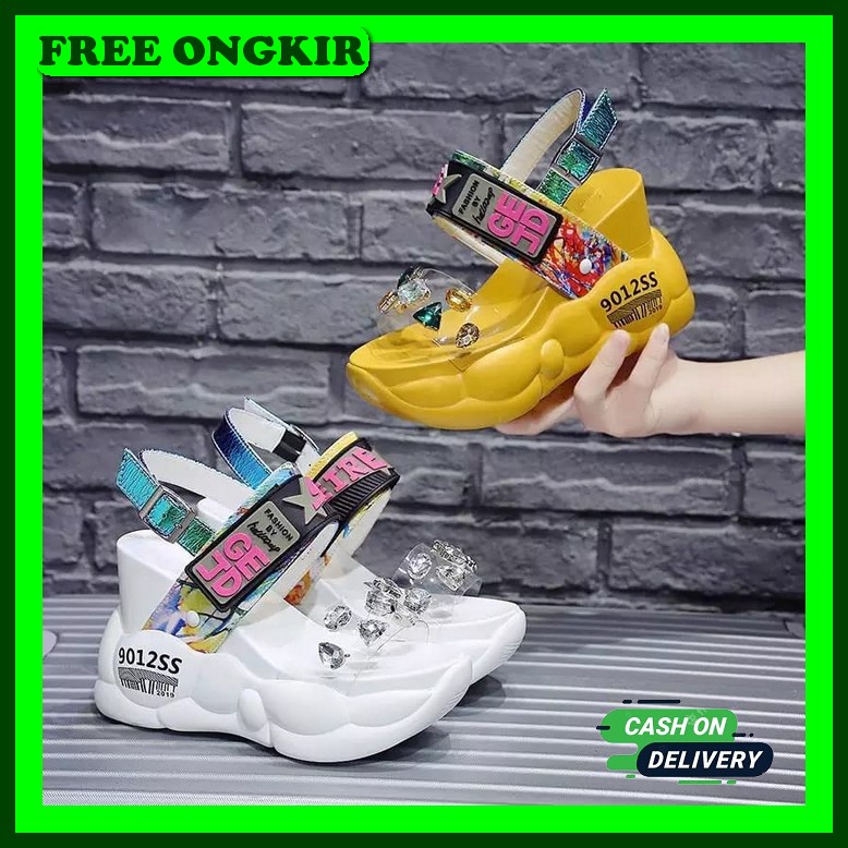 Sendal Pesta Mewah Wejes Casual Wedges Wanita Terbaru Sendal Jinjit Termurah Sandal Kondangan Ibu Ib