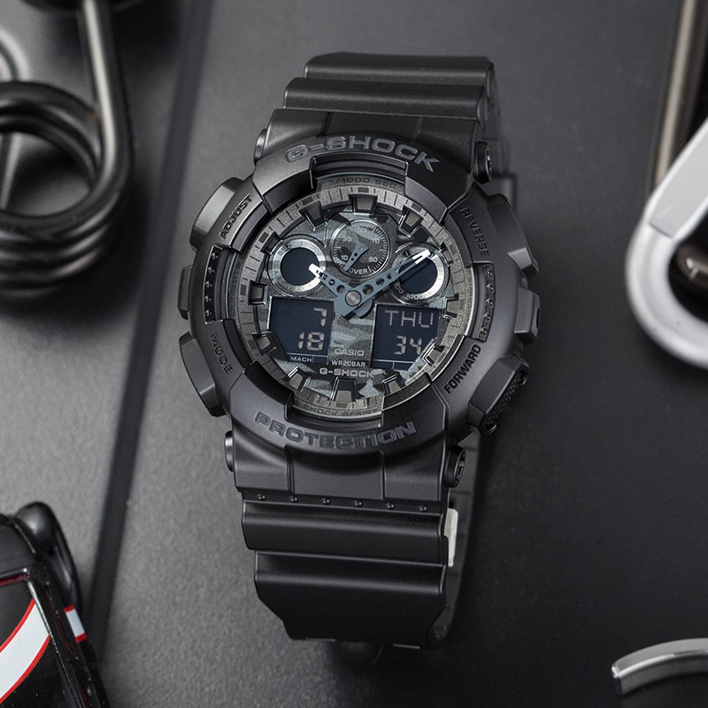 Casio Watch Jam Tangan Pria G-SHOCK Waterproof Men's Automatic LED Lighting Watch GA-100MMC-1A