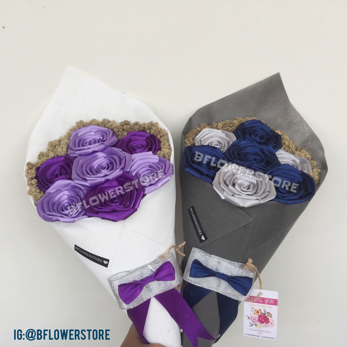 HAND BOUQUET BUCKET BUKET BUNGA PUTA WISUDA EDELWEIS EDELWEISS