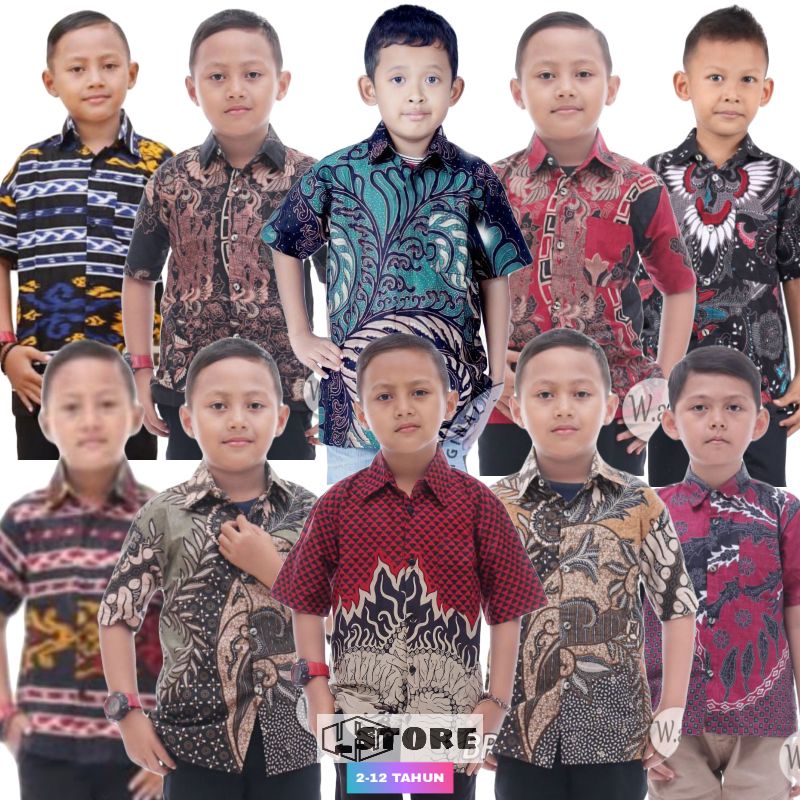 baju kemeja anak anak batik pria lengan pendek new! ,promo bahan katun halus Hem anak batik anak