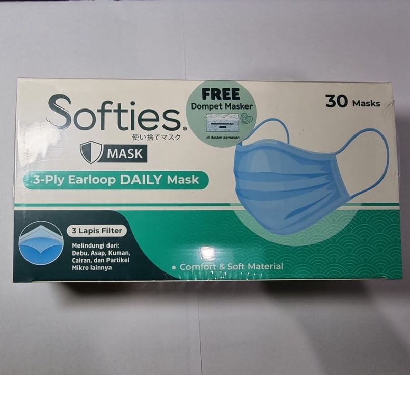 Softies Daily Mask 3ply isi 30/Masker Medis Softies 3 lapis