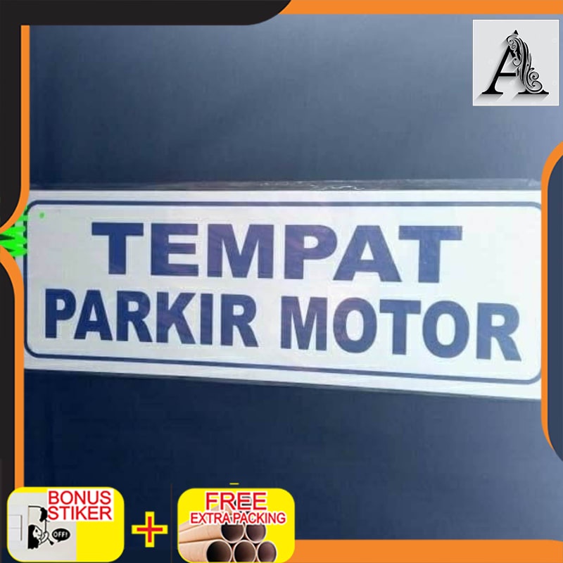 

Terlaris sign label acrylic tempat parkir motor.14x40cm sign board akrilik